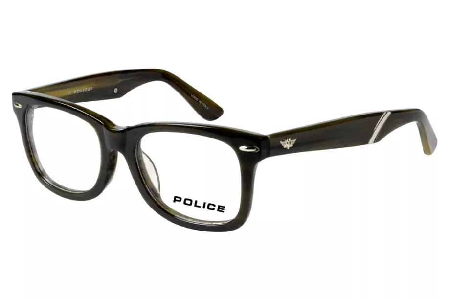 police grey green glasses