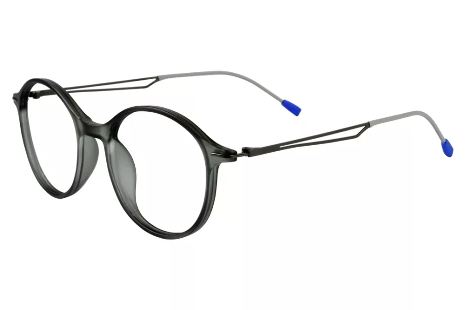 Gray 8010 round eyeglasses