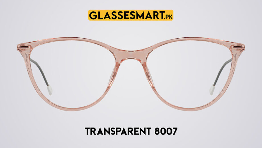 Round Transparent pink glasses frame